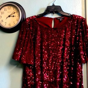 Knee high party dress, flair sleeves, one time wore